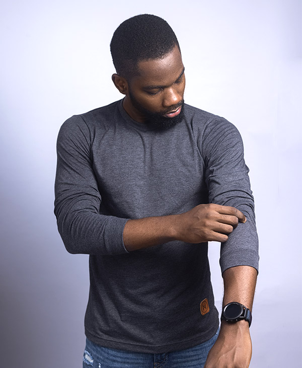 Patch Longsleeve - Heather Dark Grey - Image 3