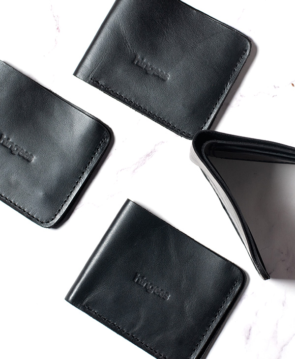 Bifold Leather Wallet - Black - Image 3