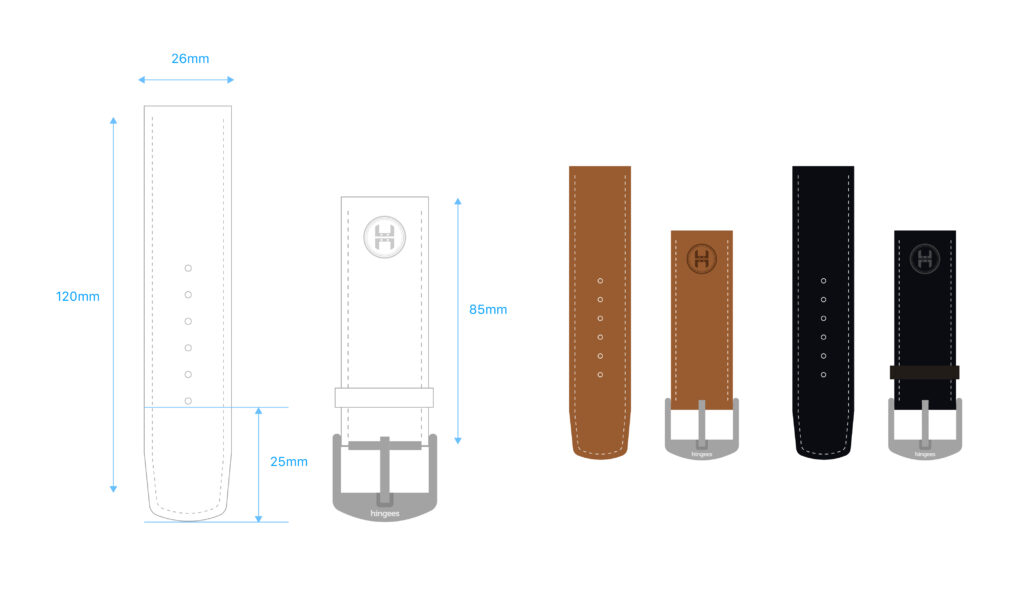 Hingees Apple Leather Strap Illustration
