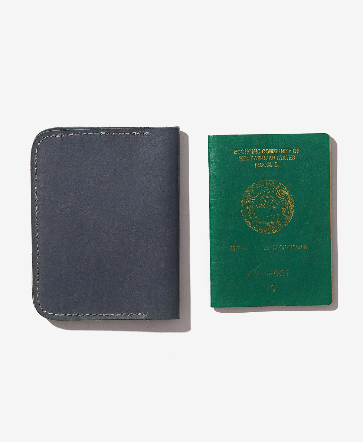 Leather Passport Holder - Navy - Image 3