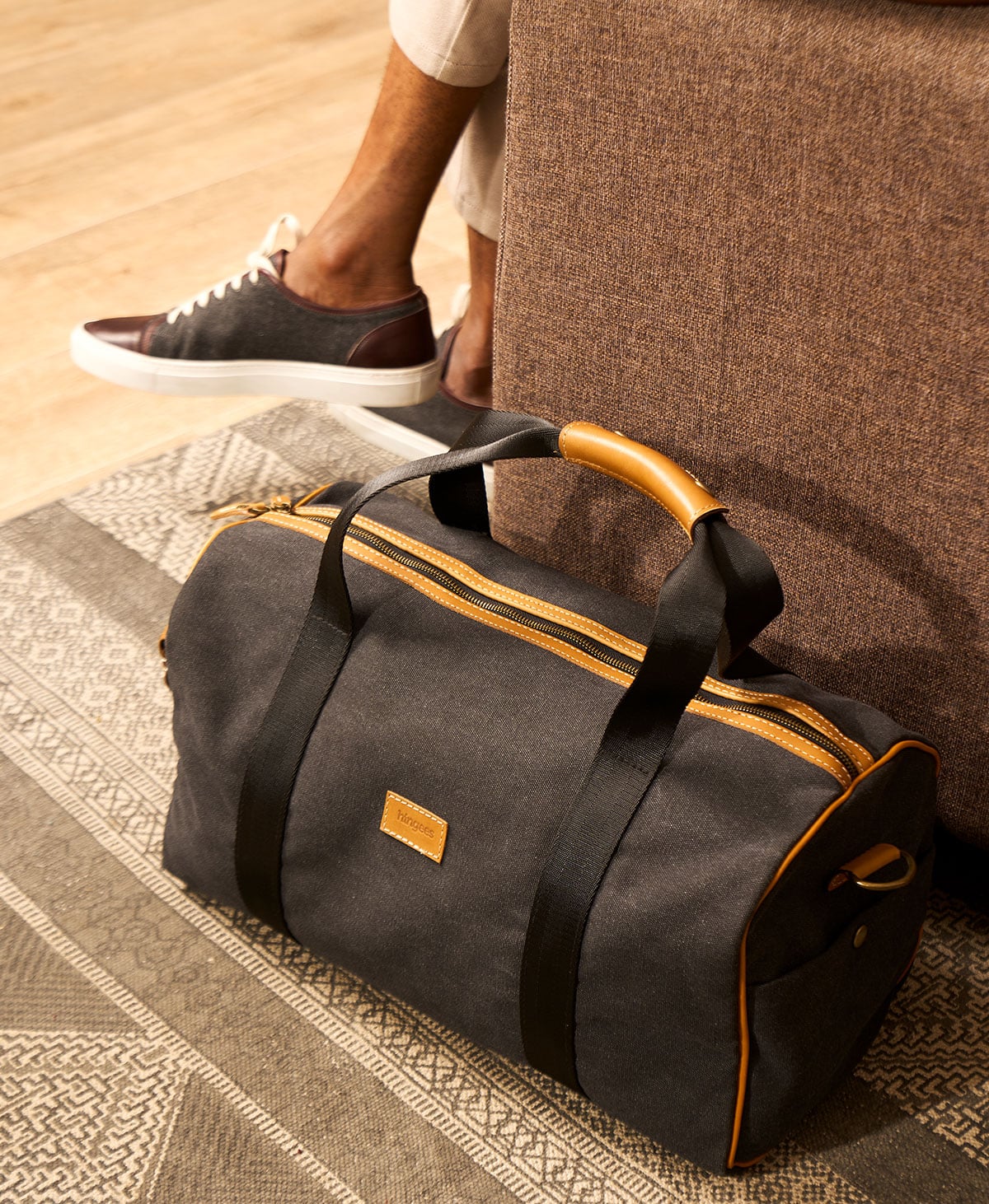 The Weekender Canvas Duffel — Dark Grey - Image 2