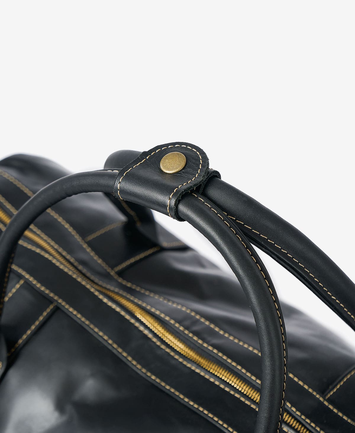 The Leather Duffel — Black - Image 5